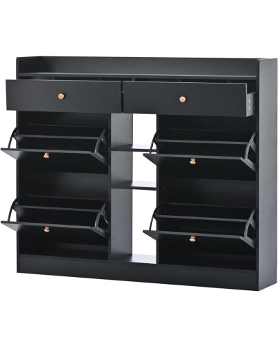 Ayaqqabı üçün tumba Art Mebel 46, laminat, qara, 130х110х30 sm