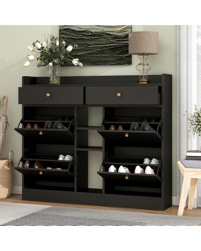 Ayaqqabı üçün tumba Art Mebel 46, laminat, qara, 130х110х30 sm