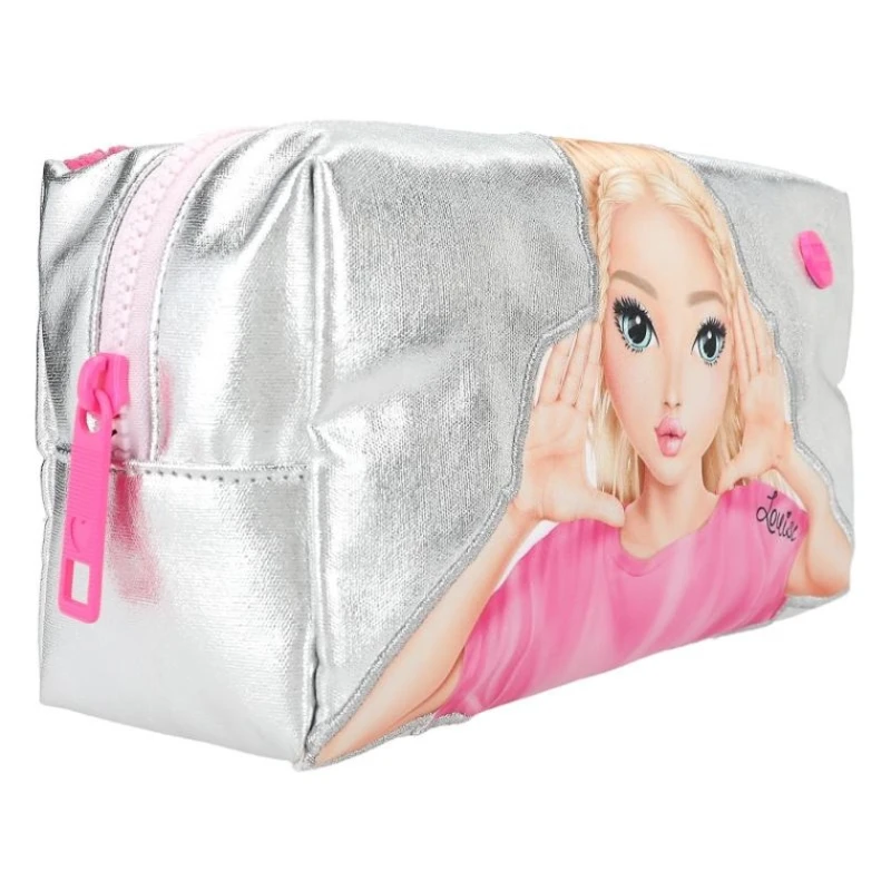 Пенал-косметичка Motto Top Model Beauty and Me 0412937, хлопок/полиэстер, серебристый, 8.5x11x21 см