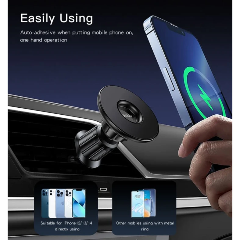 Telefon üçün maqnit avtomobil tutacağı Yesido C156 for Apple iPhone 12-14 Black