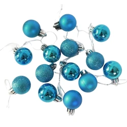 Şam ağacı oyuncaqları plastik, mavi, diametr 3 sm, 24 ədəd