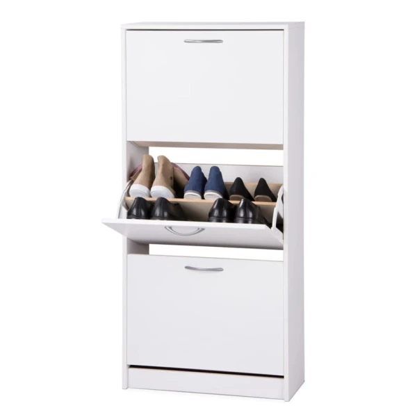 Тумба для обуви Art Mebel 40, ламинат, белая, 130х90х45 см