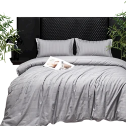 Комплект постельного белья Narlı Exclusive Narlı 000758, пододеяльник 200x220 см, простыня 240x260 см, 2 шт наволочки 50x70 см, двуспальный, люкс сатин, серый