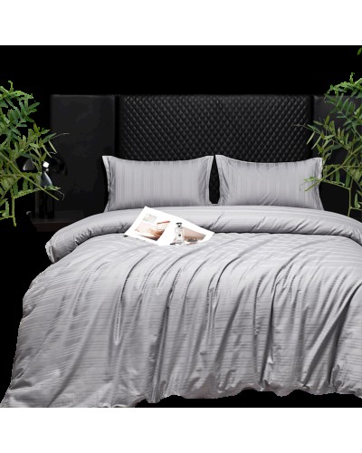 Yataq dəsti Narlı Exclusive Narlı 000758, yorğan üzü 200x220 sm, mələfə 240x260 sm, 2 əd yastıq üzü 50x70 sm, ikinəfərlik, lüks satin, boz