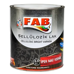 Selülozik lak FAB boya, 2.5 l, ipək mat