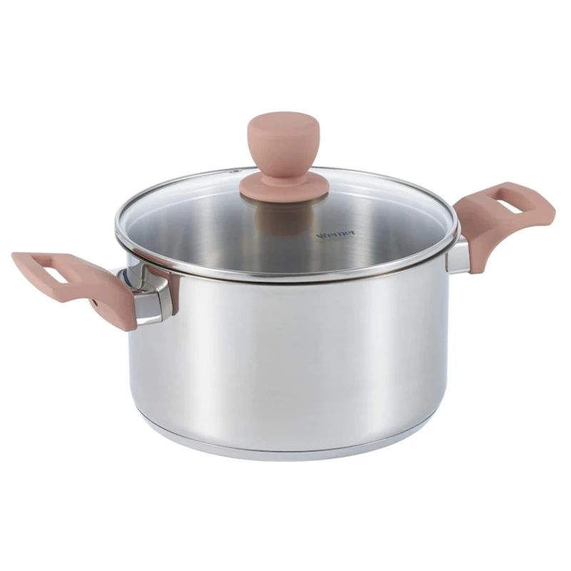 Кастрюля Werner Eletto, 20 см, 3.6 л, нержавеющая сталь, серебристая Кастрюля Werner Eletto, 20 см, 3.6 л, нержавеющая сталь, серебристая