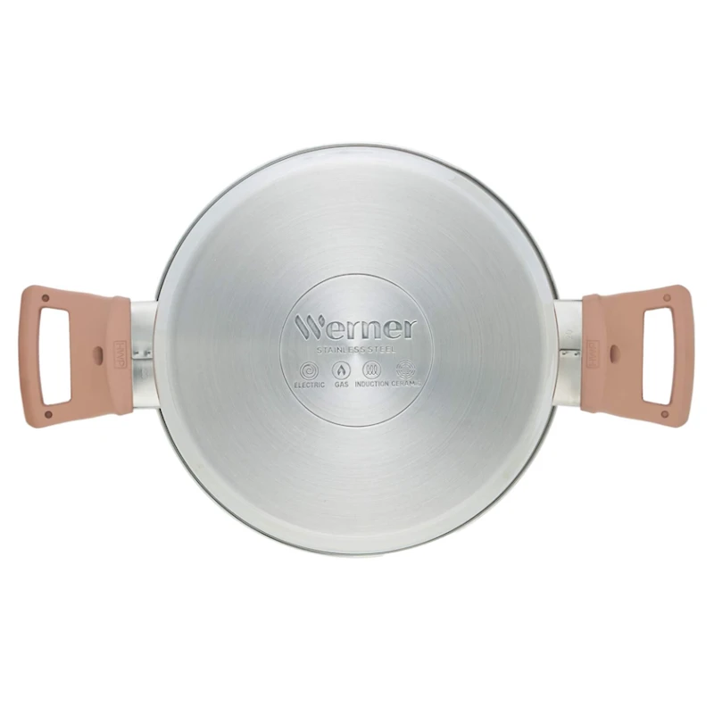 Кастрюля Werner Eletto, 20 см, 3.6 л, нержавеющая сталь, серебристая Кастрюля Werner Eletto, 20 см, 3.6 л, нержавеющая сталь, серебристая