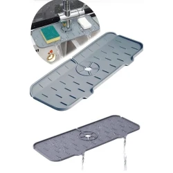 Коврик для мойки HomeStore_TAFG, пластик, серый, 37x14.2 см Коврик для мойки HomeStore_TAFG, пластик, серый, 37x14.2 см