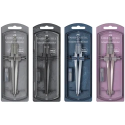 Циркуль Faber-Castell Stream 2020, с грифелями, металл/пластик, пластиковый футляр, 1 шт, товар в ассортименте