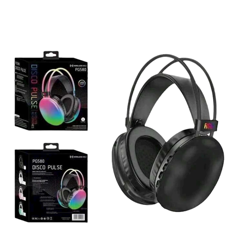 Беспроводные наушники с подсветкой PG580 Black