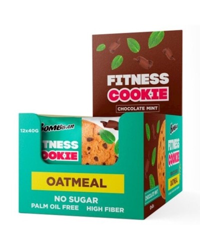 Yulaflı peçenye Bombbar Fitness Cookie Şokolad-nanə 40 q, 12 əd