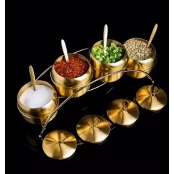 Набор емкостей для специй BHD2016203, металл, золотистый, 4 шт
