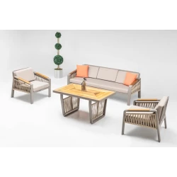 Комплект садовой мебели Terazzi Mykonos Plus MY52, диван 80x60x195 см, кресло 80x75x70 см, стол 70x80x140 см Комплект садовой мебели Terazzi Mykonos Plus MY52, диван 80x60x195 см, кресло 80x75x70 см, стол 70x80x140 см