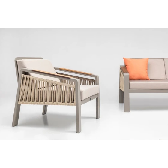 Bağ üçün mebel dəsti Terazzi Mykonos Plus MY52, divan 80x60x195 sm, kreslo 80x75x70 sm, masa 70x80x140 sm Bağ üçün mebel dəsti Terazzi Mykonos Plus MY52, divan 80x60x195 sm, kreslo 80x75x70 sm, masa 70x80x140 sm