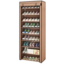 Тканевый шкаф для обуви YQF-1190, коричневый, 30x60x160 см Тканевый шкаф для обуви YQF-1190, коричневый, 30x60x160 см