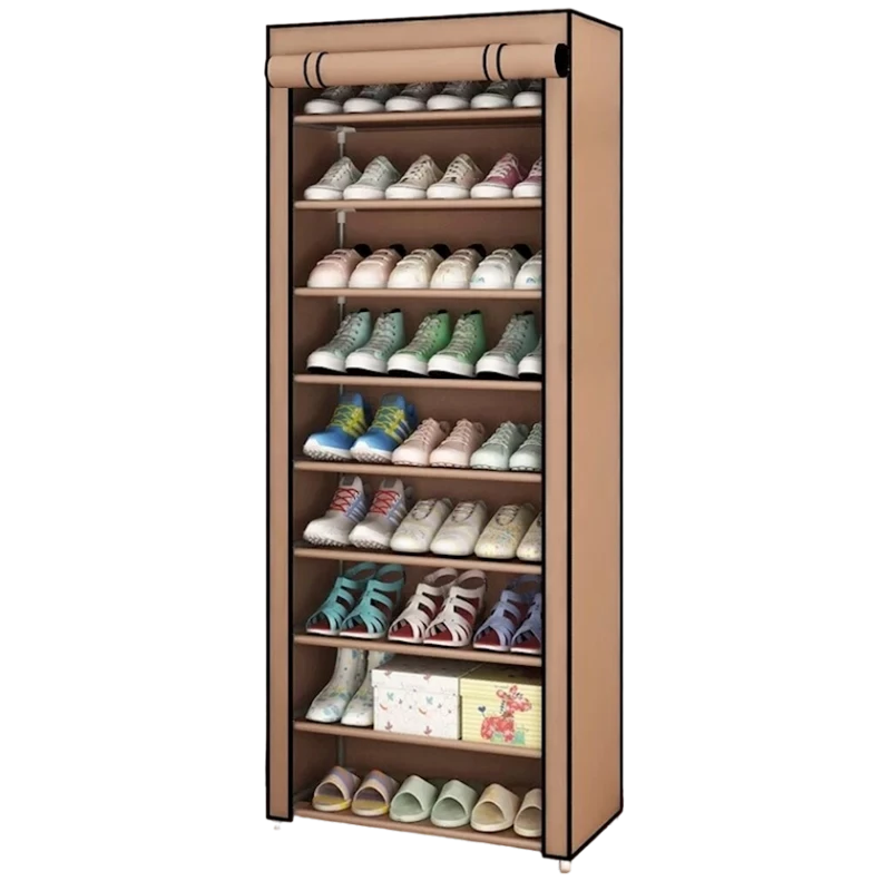 Тканевый шкаф для обуви YQF-1190, коричневый, 30x60x160 см Тканевый шкаф для обуви YQF-1190, коричневый, 30x60x160 см