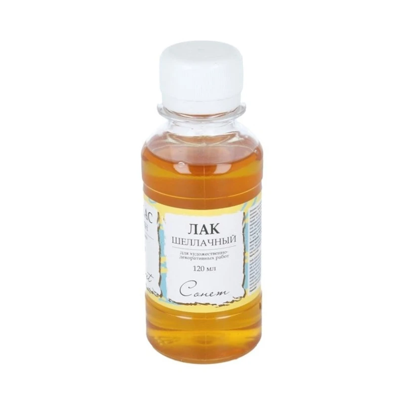 Лак шеллачный Невская палитра Сонет для художественно-декоративных работ, 120 мл Лак шеллачный Невская палитра Сонет для художественно-декоративных работ, 120 мл