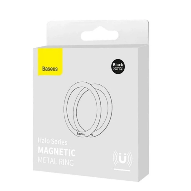 Кольцо-держатель для телефона Baseus Halo Series Magnetic Ring Silver (2 Pack) PCCH000001 Black