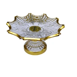 Pirojna üçün altlıq Banu NH-Т456, 20х10 sm, şüşə, şəffaf/qızılı