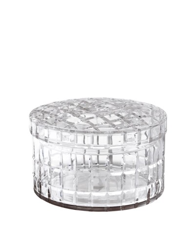 Qapaqlı kasa Eichholtz 108829 Box Rocabar M,diametr 21 sm,hündürlüyü 13 sm,üfürülmüş əllə işlənmiş şüşə,şəffaf