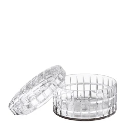 Чаша с крышкой Eichholtz 108829 Box Rocabar M,диаметр 21 см,высота 13 см,выдувное стекло ручной работы,прозрачный