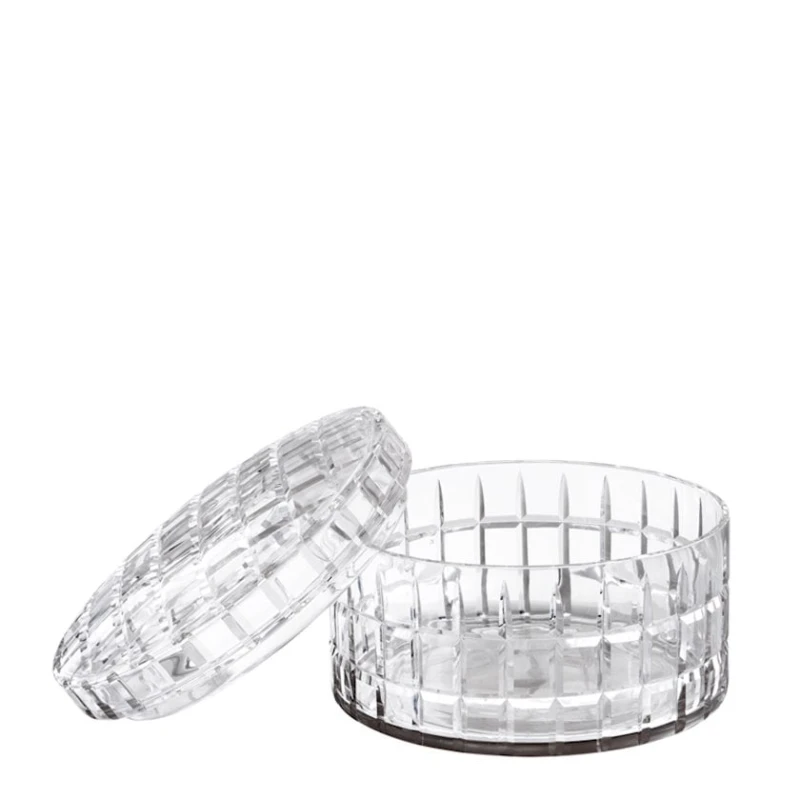 Чаша с крышкой Eichholtz 108829 Box Rocabar M,диаметр 21 см,высота 13 см,выдувное стекло ручной работы,прозрачный Чаша с крышкой Eichholtz 108829 Box Rocabar M,диаметр 21 см,высота 13 см,выдувное стекло ручной работы,прозрачный