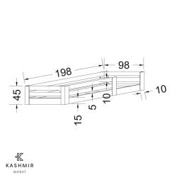 Детская кровать Kashmir KMU0010_Kas, ламинат, белый, 98х198х45 см Детская кровать Kashmir KMU0010_Kas, ламинат, белый, 98х198х45 см
