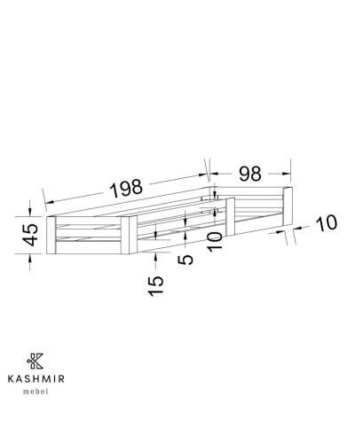 Uşaq çarpayısı Kashmir KMU0010_Kas, laminat, ağ, 98х198х45 sm