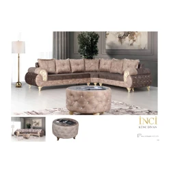 Диван İnci угловой, коричневый, 305x265x75x75 мм Диван İnci угловой, коричневый, 305x265x75x75 мм