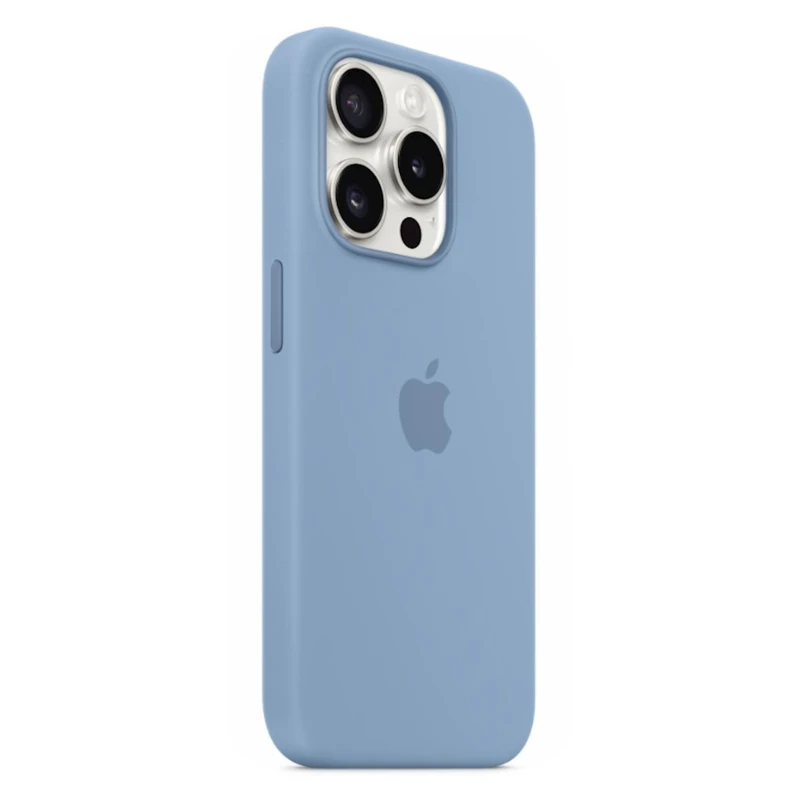 Çexol Apple Silicone Case with MagSafe iPhone 15 Pro üçün - Winter Blue Çexol Apple Silicone Case with MagSafe iPhone 15 Pro üçün - Winter Blue