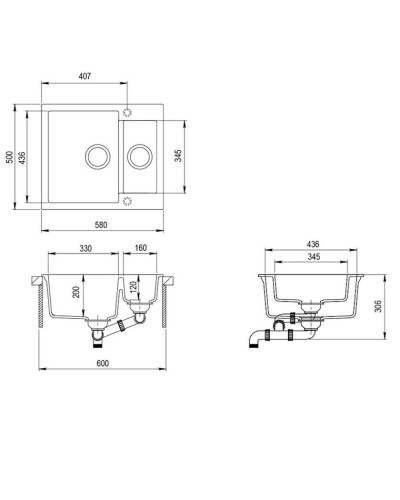 Mətbəx çanağı Aquasanita SQT 150-111