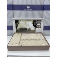 Dəst MiraNova Miray SF-669, şenil, ikinəfərlik, bej, örtük 240х260 sm, yastıq üzü 50х70 sm/2 əd