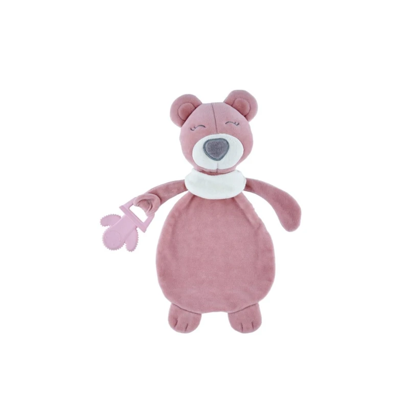 Прорезыватель-погремушка Babyjem Bear, розовый