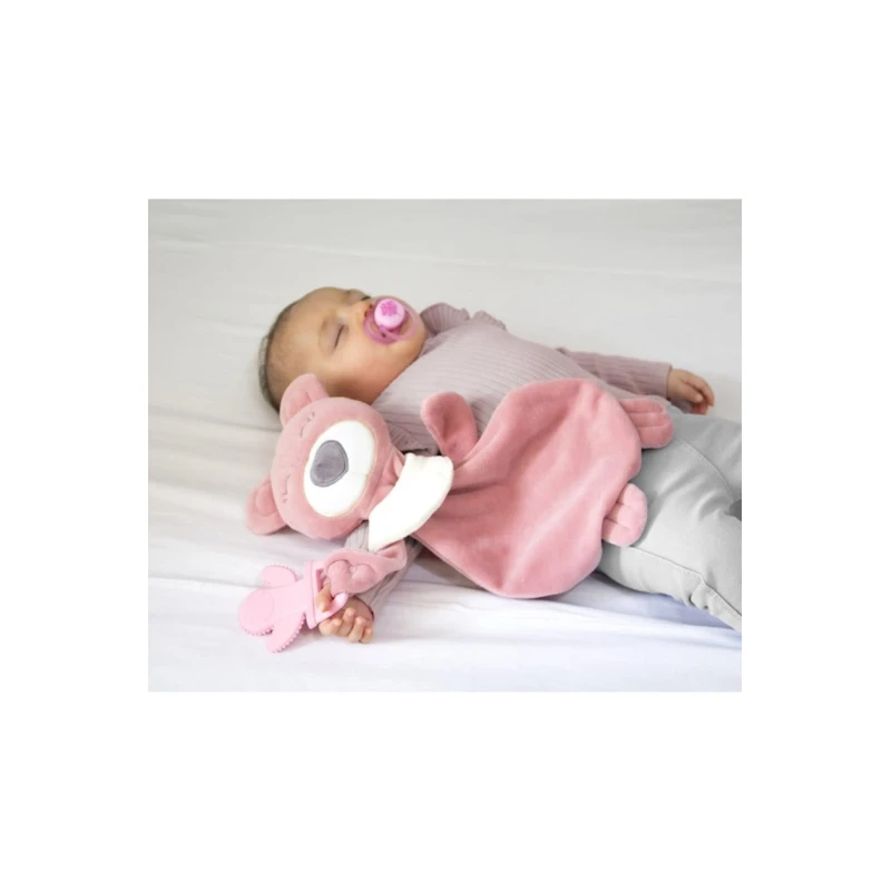 Прорезыватель-погремушка Babyjem Bear, розовый