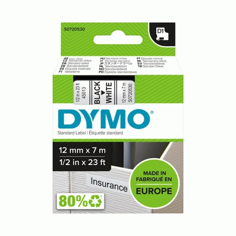 Лента для этикеток Dymo D1 Tape 45013 Black On White (S0720530) Лента для этикеток Dymo D1 Tape 45013 Black On White (S0720530)