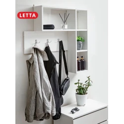 Вешалка с полками Letta Votan, 78x16х101 см, ЛДСП, белый Вешалка с полками Letta Votan, 78x16х101 см, ЛДСП, белый