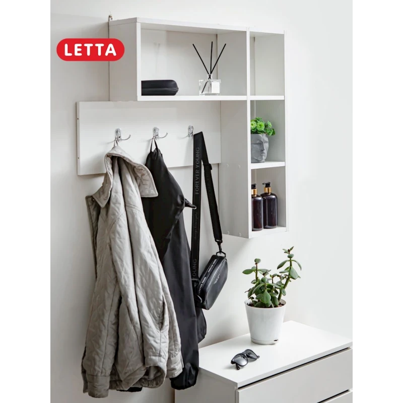 Вешалка с полками Letta Votan, 78x16х101 см, ЛДСП, белый Вешалка с полками Letta Votan, 78x16х101 см, ЛДСП, белый