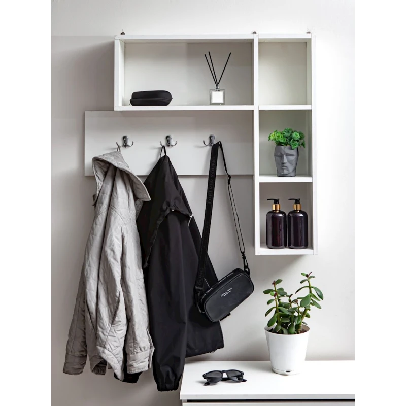 Вешалка с полками Letta Votan, 78x16х101 см, ЛДСП, белый Вешалка с полками Letta Votan, 78x16х101 см, ЛДСП, белый