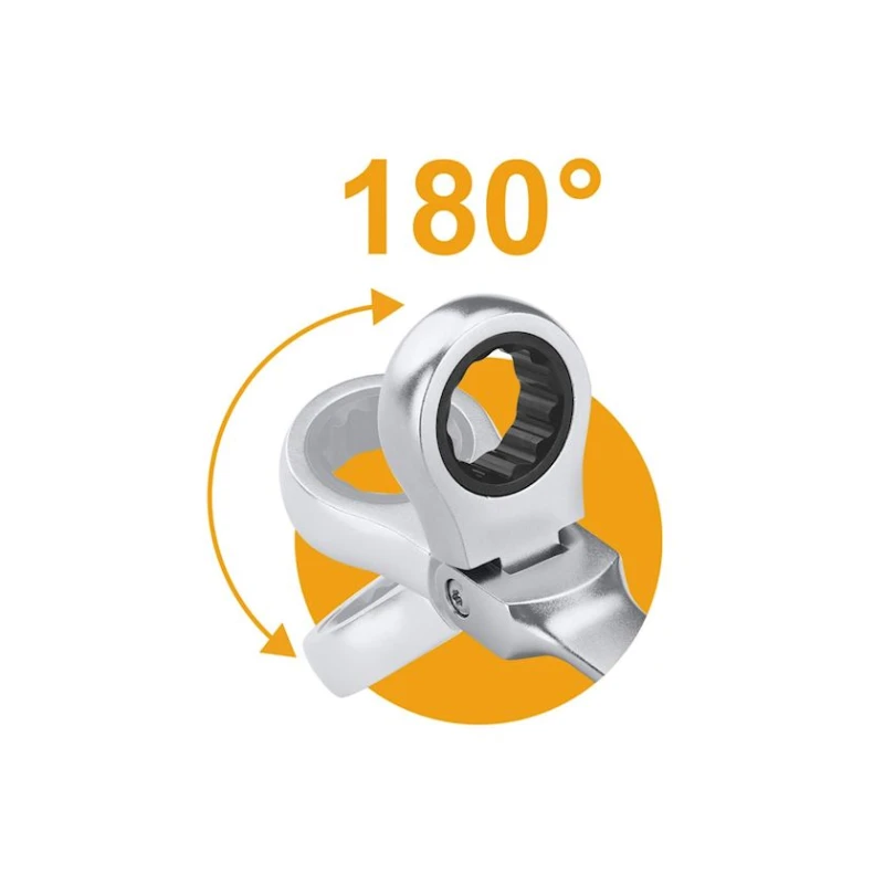 Набор ключей с трещоткой Ingco HKSPAR1083, 8 предметов, серебристый