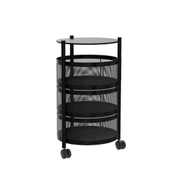 Кухонная тележка Home Cube, металл, черная, 30х30х60 см Кухонная тележка Home Cube, металл, черная, 30х30х60 см