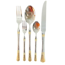 Набор столовых приборов ZGH 00237, 30 предмета, нержавеющая сталь, серебристый/золотистый Набор столовых приборов ZGH 00237, 30 предмета, нержавеющая сталь, серебристый/золотистый