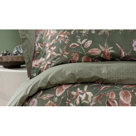 Комплект постельного белья Yataş Olender пододеяльник 200x220, простыня 240x260, наволочки 50x70, двуспальный, зеленый
