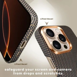 Çexol A-Case Aramid Fiber Apple iPhone 16 Pro üçün Gold