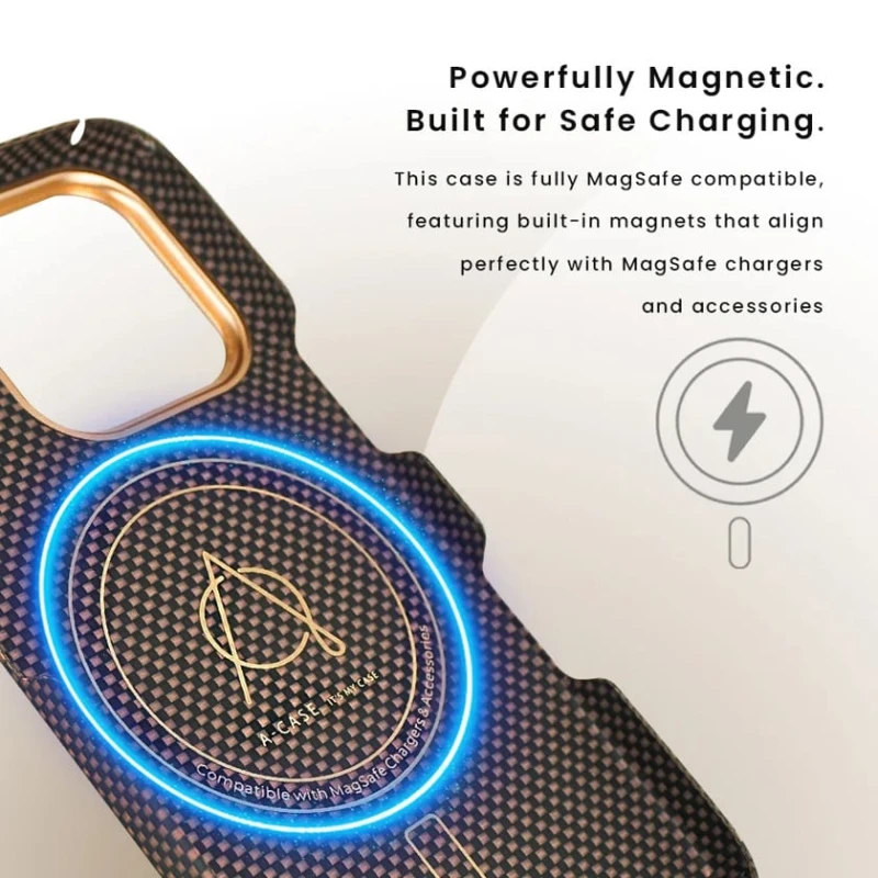 Чехол A-Case Aramid Fiber для Apple iPhone 16 Pro Gold