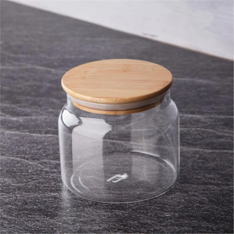 Saxlama üçün banka dəsti 2505, 5 əd, 250 ml, şüşə/bambuk, şəffaf‍