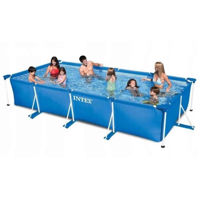 Бассейн каркасный Intex Rectangular Frame H28225588274NP, 450x220x84 см, 7127 л, синий Бассейн каркасный Intex Rectangular Frame H28225588274NP, 450x220x84 см, 7127 л, синий