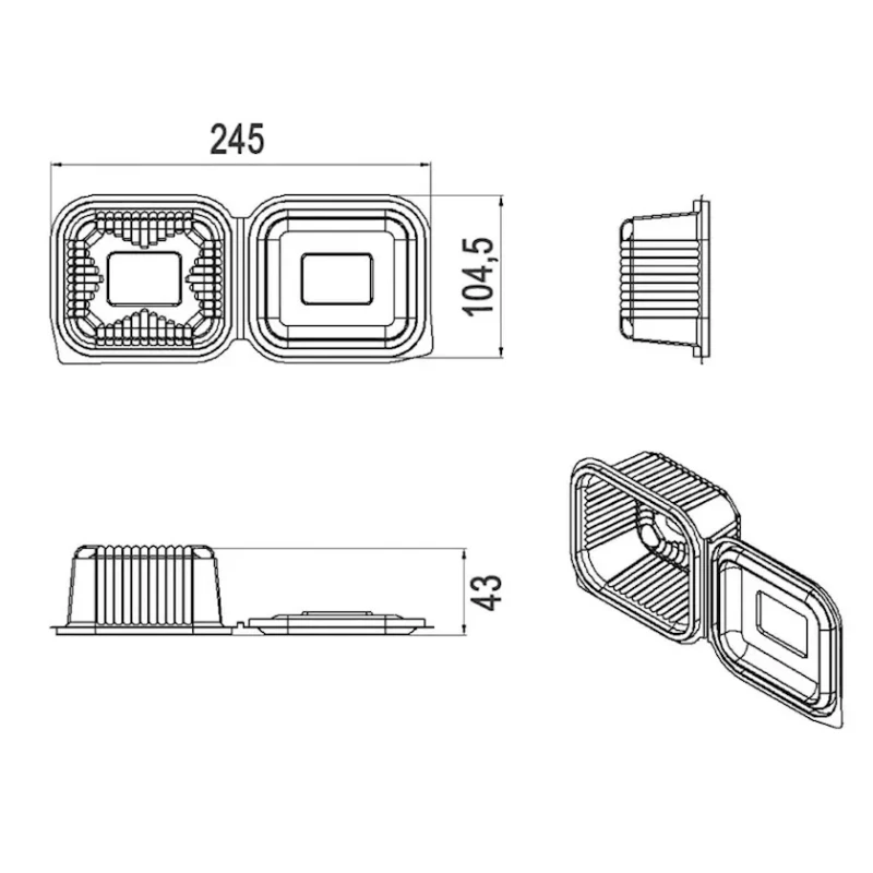 Контейнеры для пищевых продуктов Loyal-2541354098, 25 шт, прозрачные Контейнеры для пищевых продуктов Loyal-2541354098, 25 шт, прозрачные