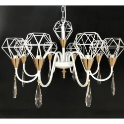 Люстра подвесная Şəms Aydınlatma 85020-6, 6x16W, белая/золотистая, размер 70x60 - 8129-6 WT