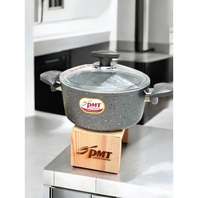 Кастрюля Gallery Home GH-000037, гранит, серая, 28 см