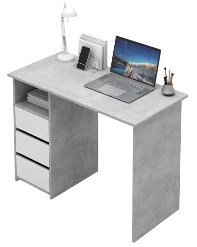 Kompüter masası Marina 3563_M25Stol3PlokiOtkritiyBetmix, LDSP, 75x52x104 sm, boz/ağ